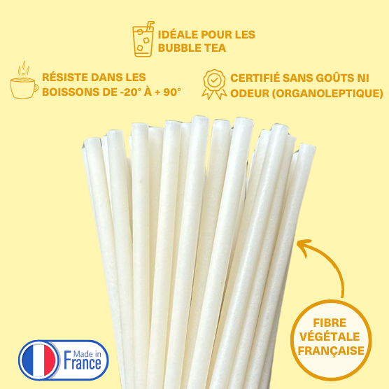 La BUBBLE-BERRY - Paille pour Bubble tea en fibres végétales françaises