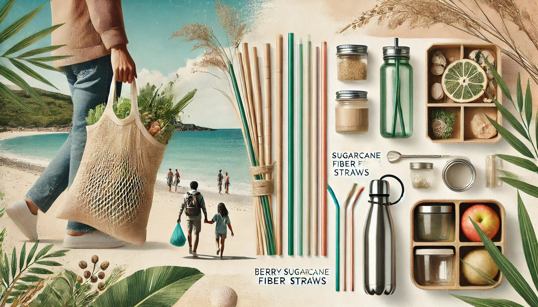 Adopter une vie sans plastique : conseils pratiques et produits alternatifs, incluant les pailles en fibre de canne à sucre