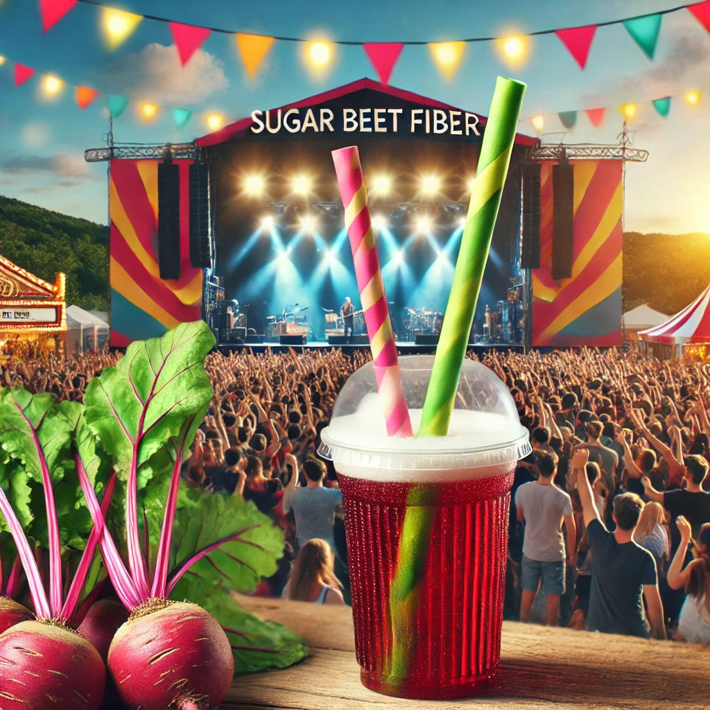 Pailles en fibre de betteraves pour festivals et évènements