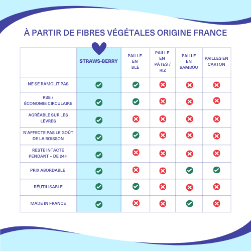 La SMALL-BERRY - Petite paille en fibres végétales françaises